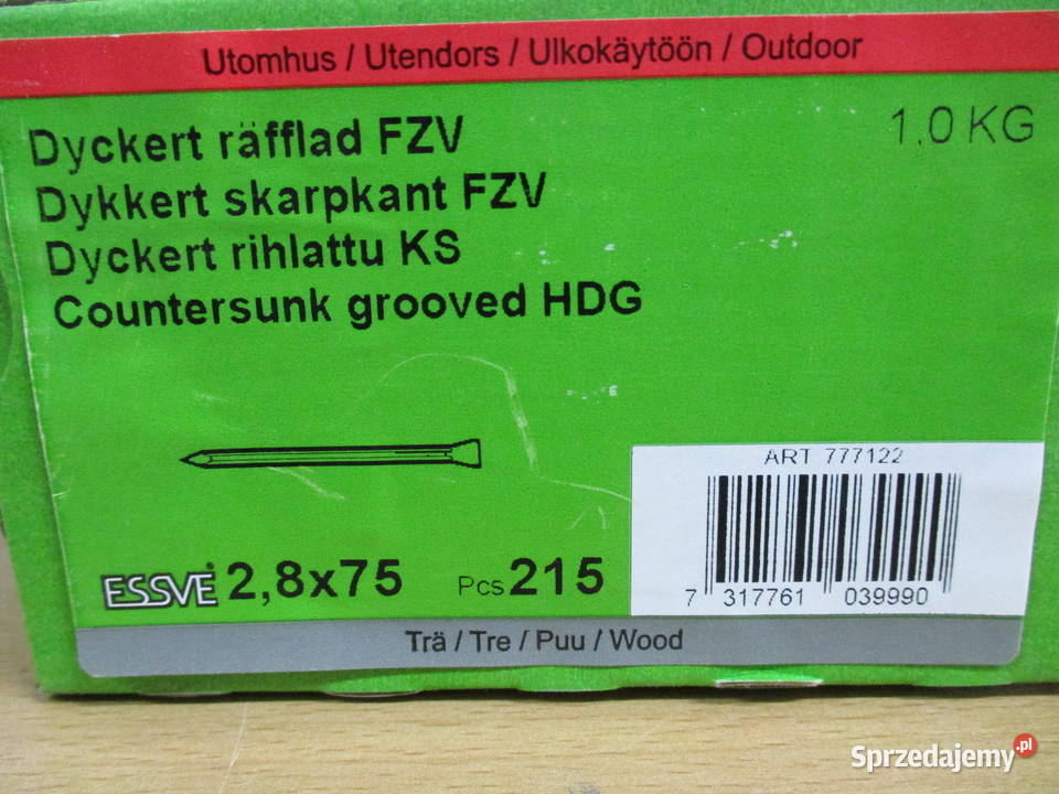 Essve gwóźdź ryflowany ocynk 28x75 Art 777122 Materiały budowlane Mogilno