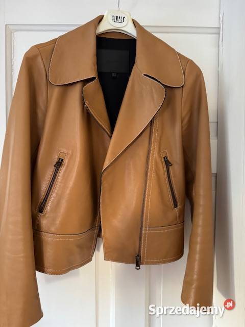 Massimo Dutti kurtka skórzana damskXS camel brąz Inny rodzaj
