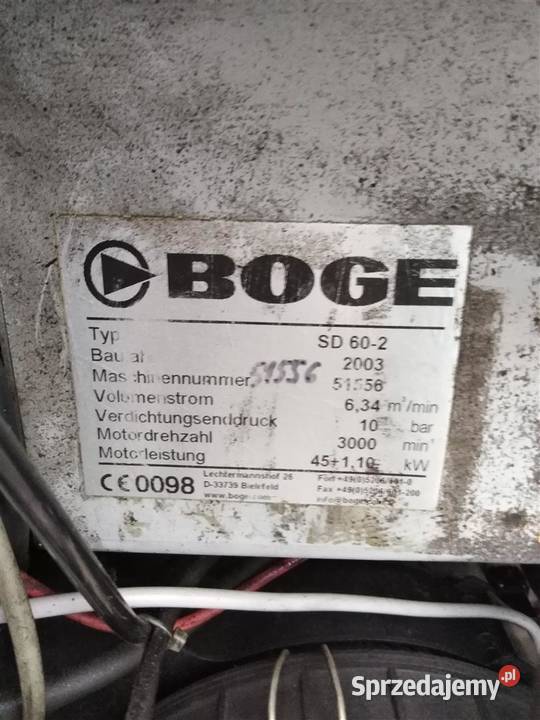 Sprężarka BOGE SD60 45 11 KW S011245 Wilków
