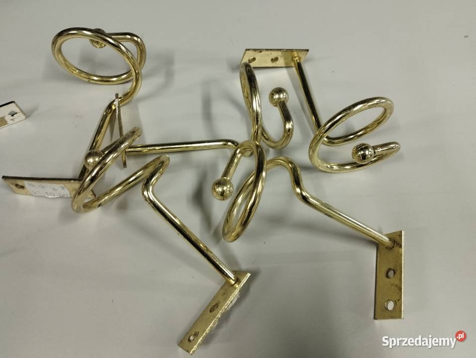 Metalowe wieszaki uchwyty złoty kolor haczyki Wyskoć