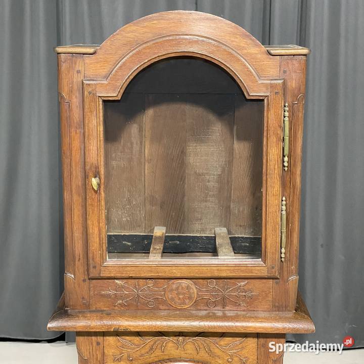 Rzeźbiona dębowa obudowa zegara stojącego Gryfice sprzedam