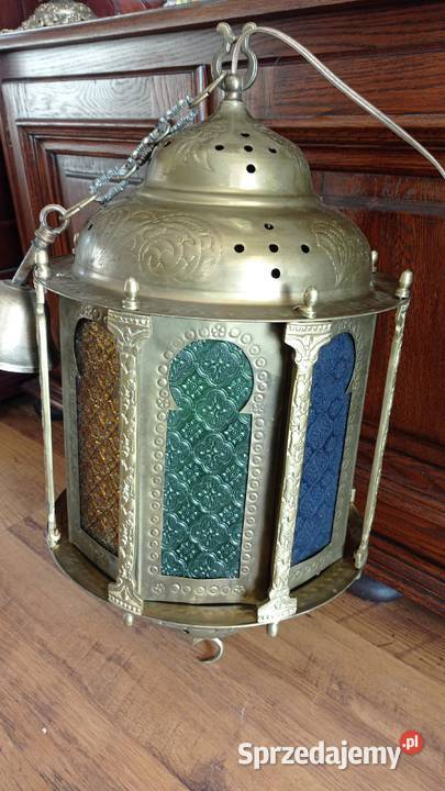 Mosiężna lampa witrażowa kujawsko-pomorskie Włocławek