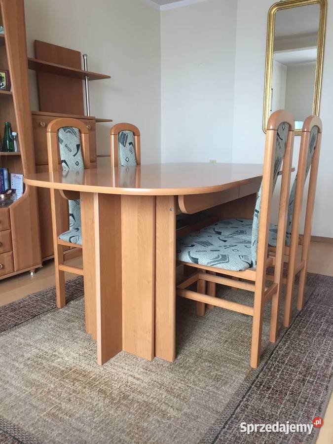 Owalny Duży stół ZESTAW z krzesłami Zielona Góra