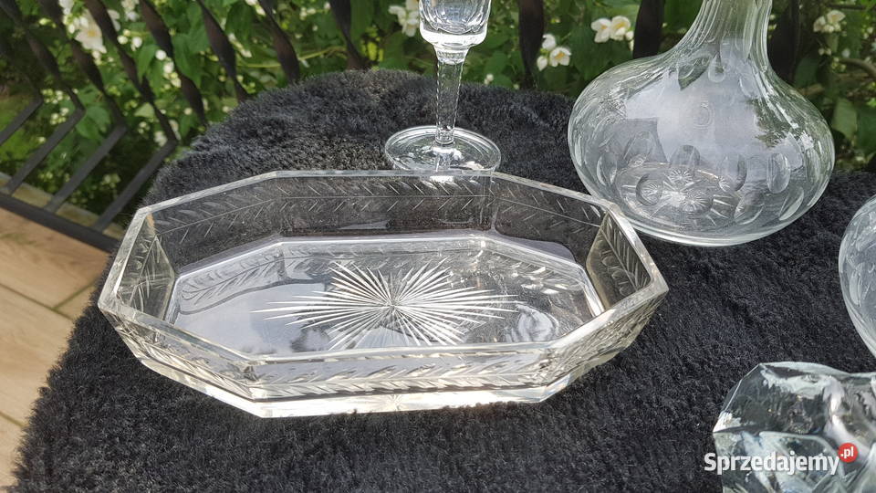 Kruształy świeczniki miseczka karafki Myszków