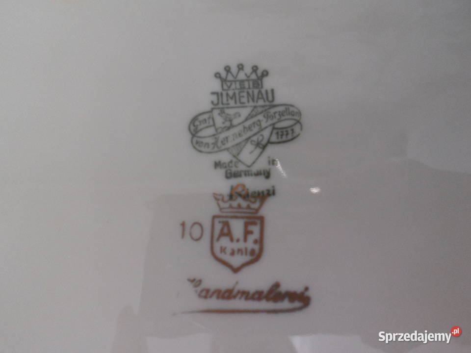 Porcelanowa pateratalerz ecruzłoceń JLMENAU Porcelana i szkło wielkopolskie Raszków