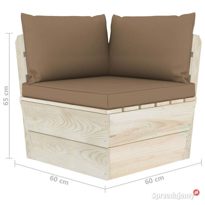 Ogrodowa sofa narożna z palet z poduszkami mazowieckie Warszawa