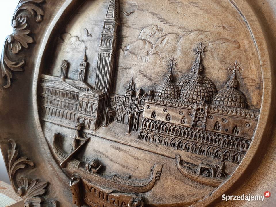 Rzeźbione talerz 3D Wenecja Rękodzieło