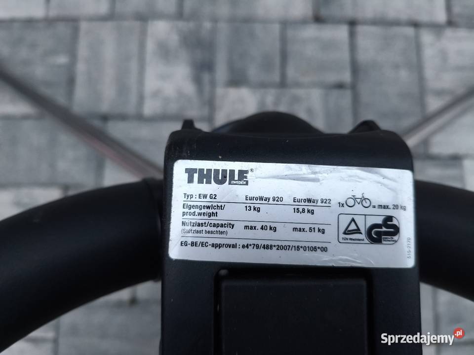 Bagażnik rowerowy na hak THULE EUROWAY 920 EW G2 Rososza
