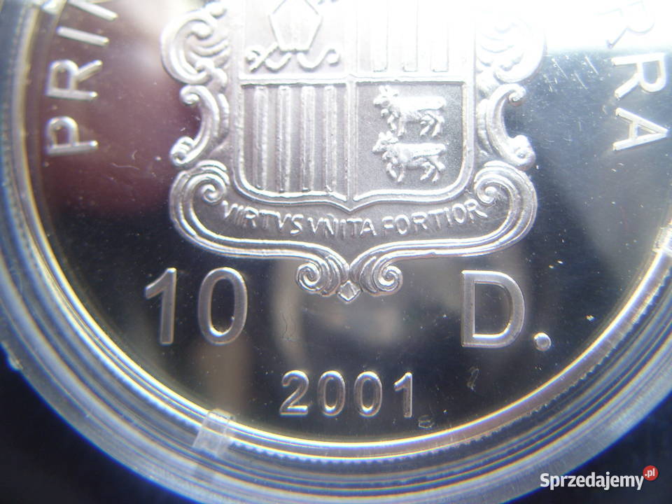 STare monety 10 dinerów 2001 Andora stan Lesko