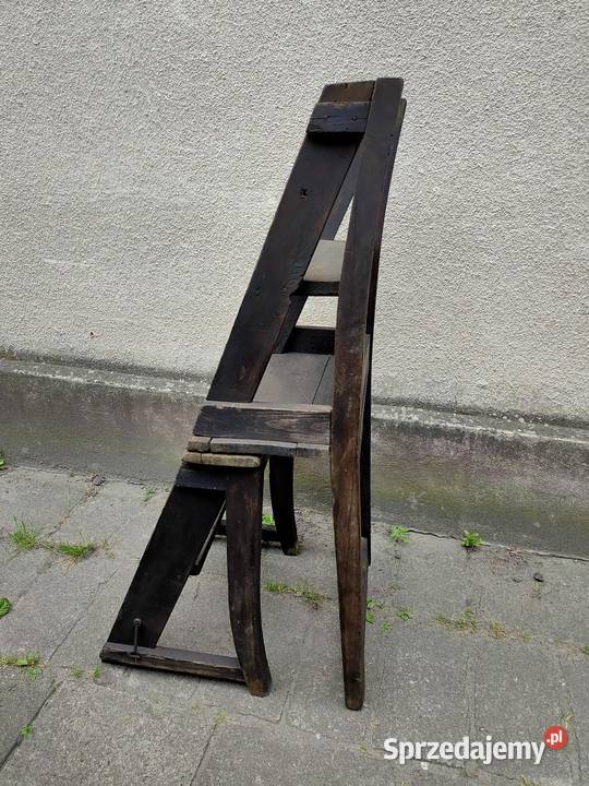 Antyczne krzesło schodki drabinka 788 Kościan