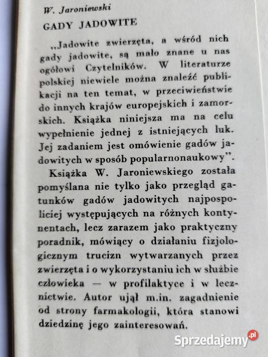 Gady jadowite Atlas Wacław Jaroniewski twarda z obwolutą