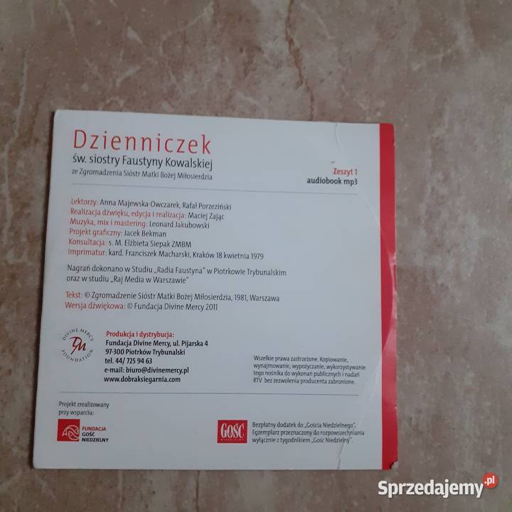 Dzienniczek Św Faustyny Kowalskiej Cz1 CD Skawina