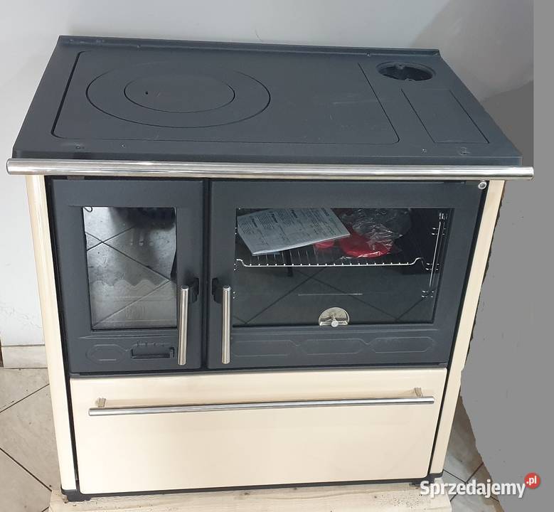 PLAMEN 850 GLAS biała kuchnia żeliwna na drewno