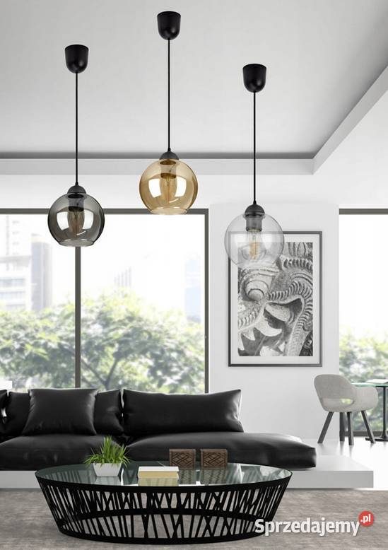 Szklana Lampa Wisząca Sufitowa Żyrandol KULA Choroszcz