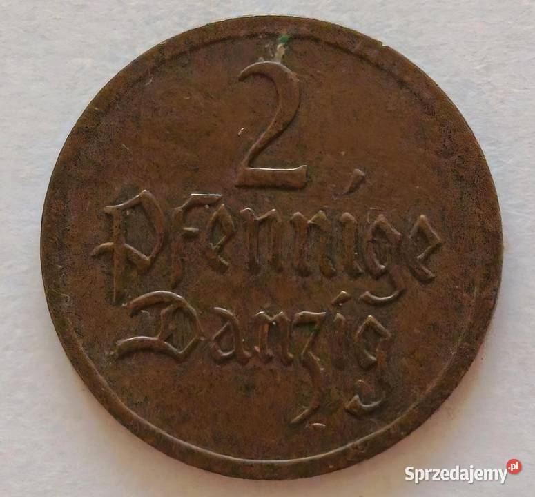 2 Pfennige 1926 Wolne Miasto Gdańsk Danzig Numizmatyka Bielsko-Biała sprzedam