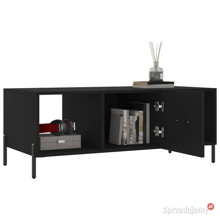 Stolik kawowy czarny 102x50x40 materiał Warszawa