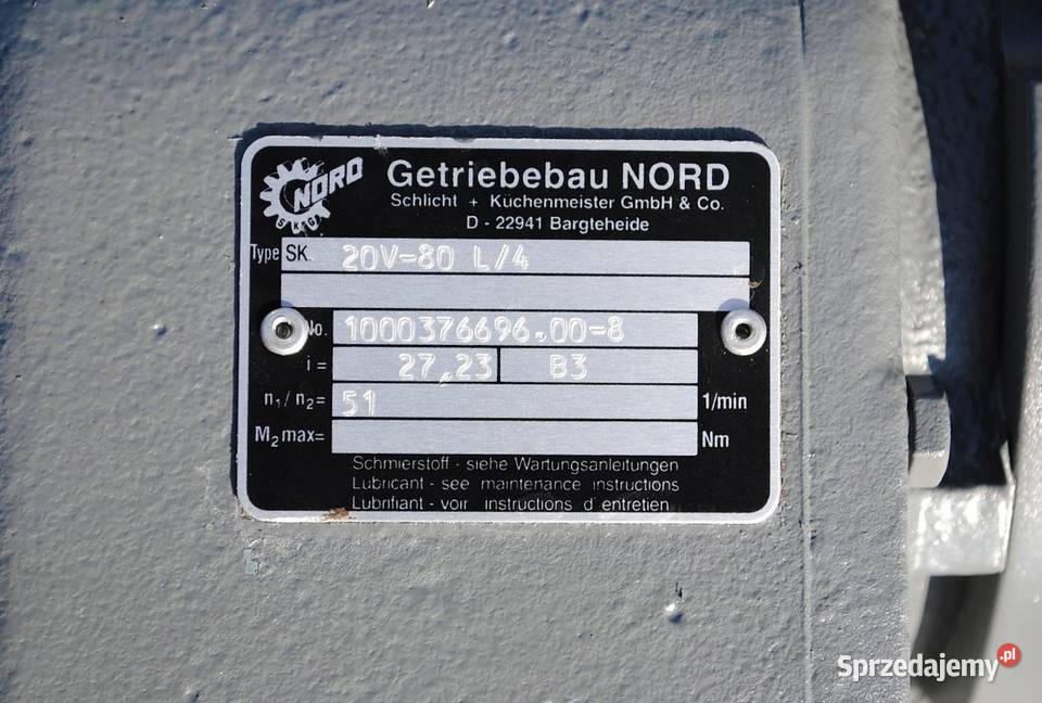 Motoreduktor 075kw 51obrmin Firmy NORD Kargowa