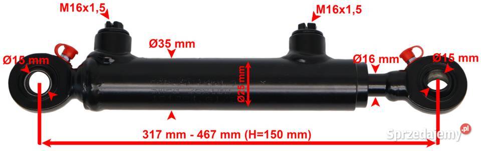Cienki SIŁOWNIK Hydrauliczny Cylinder 25x16 Skok Solec Kujawski sprzedam