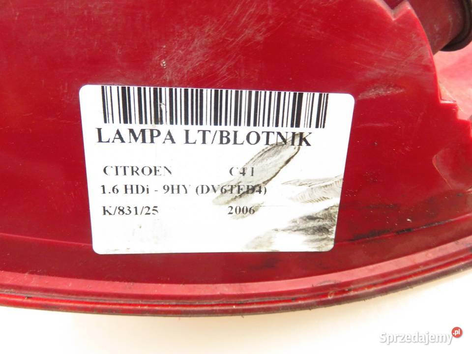 LAMPA LEWA TYLNA CITROEN C4 I 9646801777 Lampy tylne