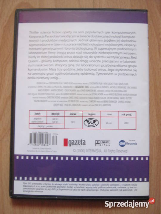 Resident evil DVD 1 płyta Szczecin sprzedam