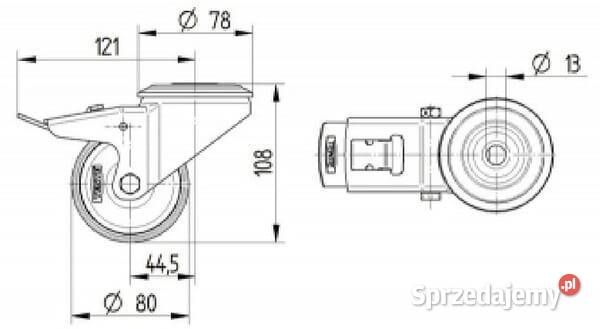 Koła skrętne z czarnymi oponami gumowymi Kamionna sprzedam