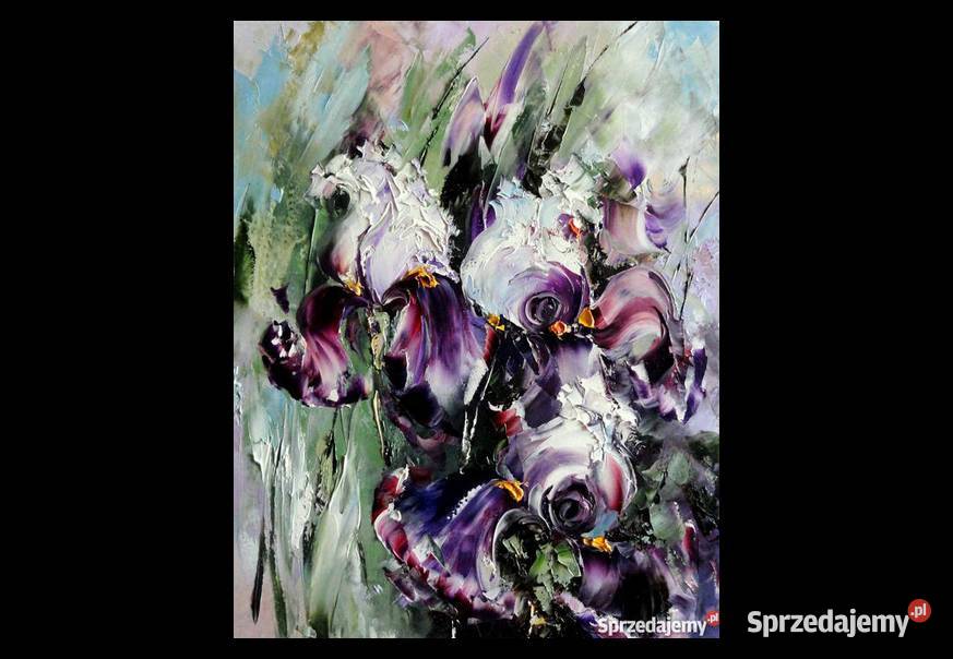 Obraz olejny 50x40 Irysy Gdynia