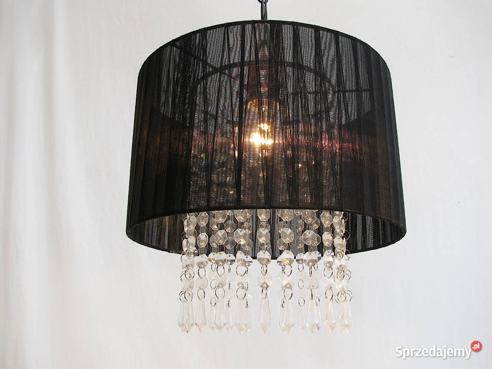 Lampa wisząca czarna kryształki II