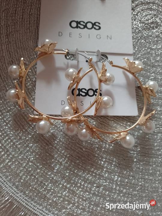 ASOS Bogato zdobione perłami Kolczyki koła z