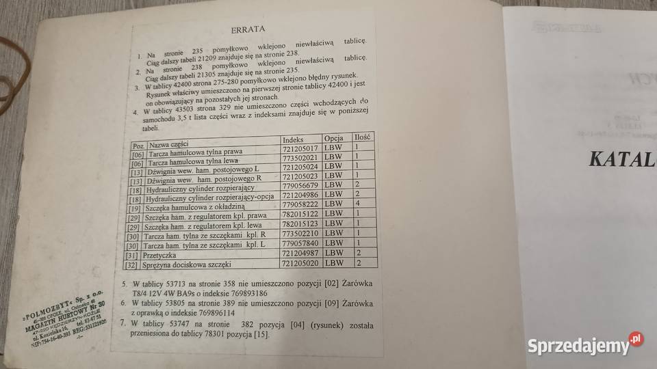 Katalog części zamiennych LUBLIN 3 opolskie Niemodlin