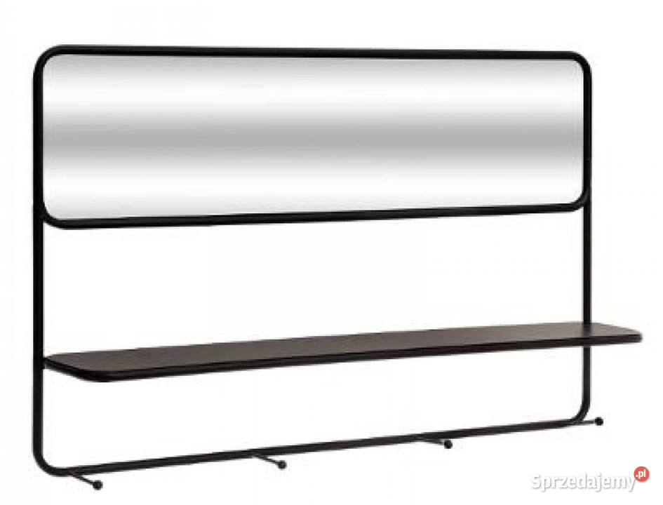 Półka metalowa z lusterkiem i haczykami 55 x 35 sprzedam