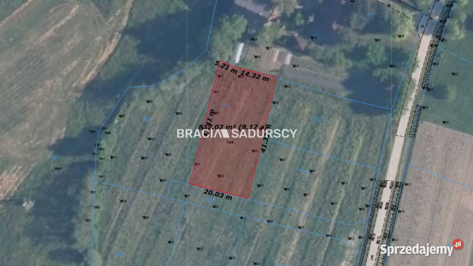 sprzedaży gruntu Rajsko 812 metry prąd