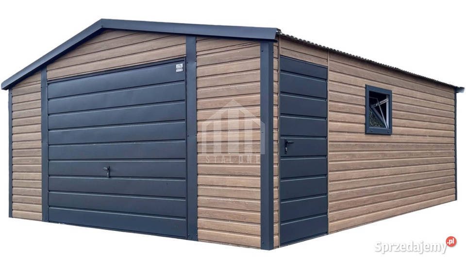 Garaż blaszany 45x5m brama uchylna drzwi okno Września