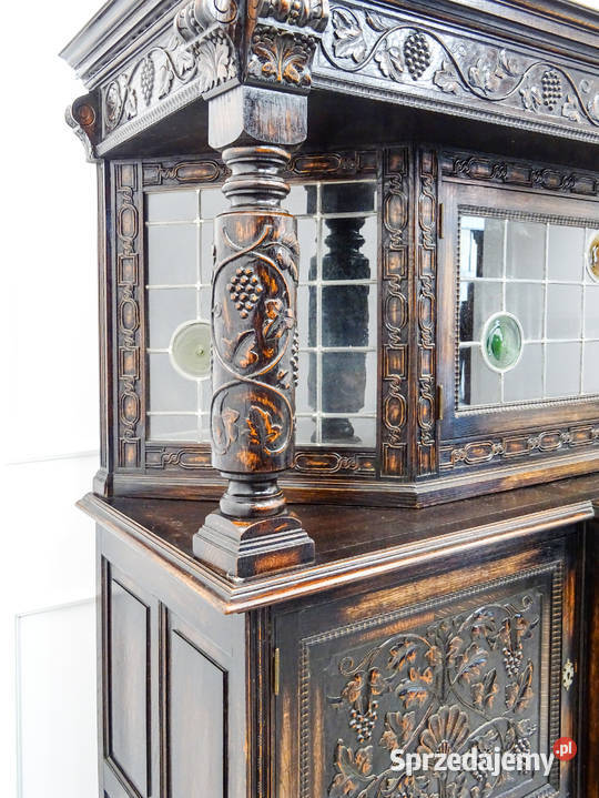 Antyk KOMPLET KREDENS ORZECHOWY BRETOŃSKI Kalisz sprzedam