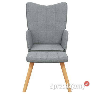 vidaXL Fotel z podnóżkiem jasnoszary obity Warszawa
