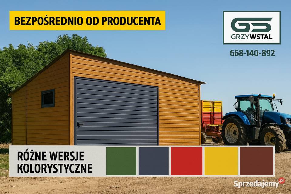 ZŁOTY DĄB Garaż Blaszany Wiata na Maszyny Brzeg