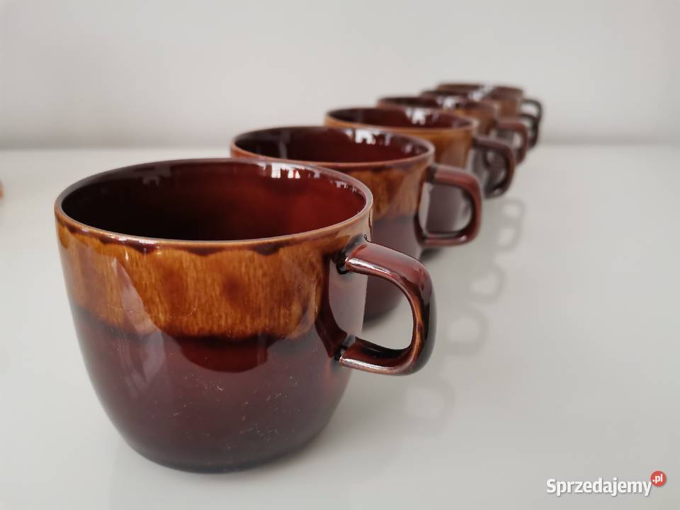 Stare nieużywane kubki N005 6 sztuk porcelit Katowice