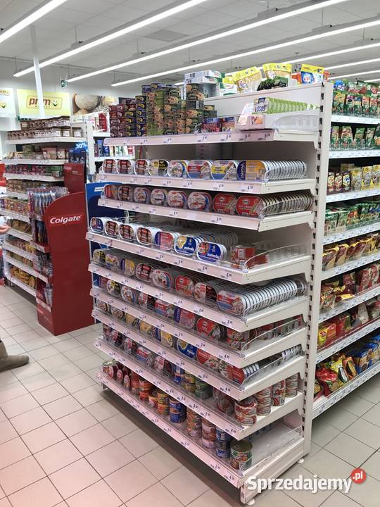 Regał sklepowy metalowy przyścienny magazynowy Sklep Ostrołęka