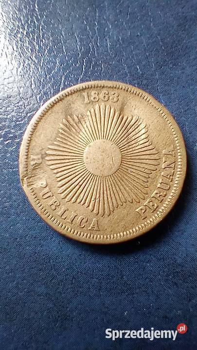 Stare monety 2 centavos 1863 Peru Lesko