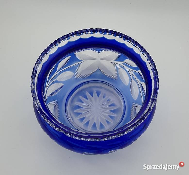 Kryształowa miseczka kobaltowa BOHEMIA STAN Porcelana i szkło małopolskie Kraków