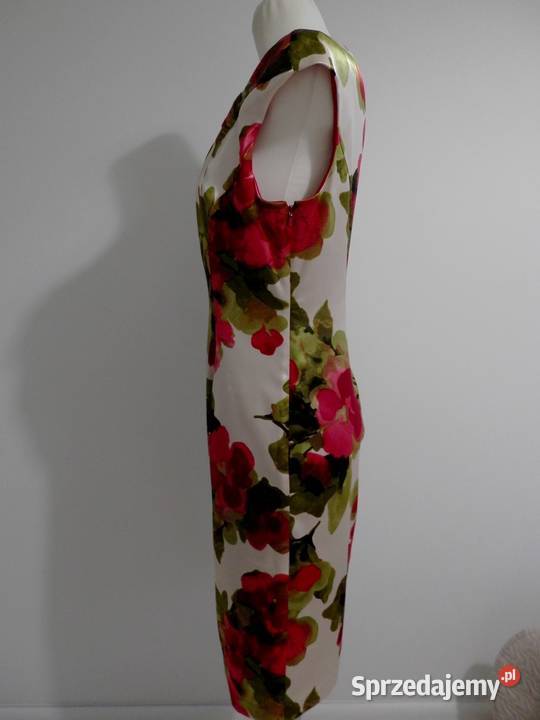 Sukienka Wieczorowa Imprezowa Satynowa Długość Midi Łomża