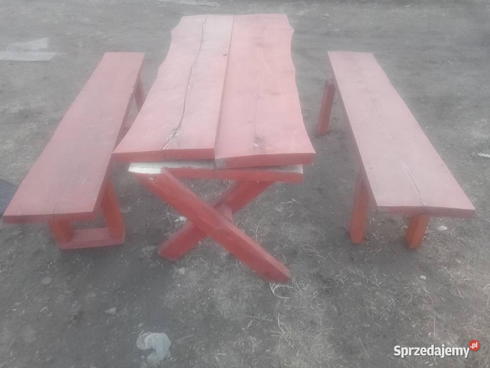 Zestaw mebli ogrodowych stół ławki na grilla