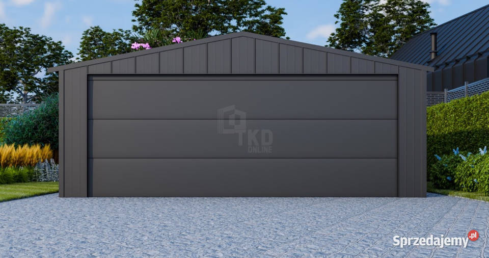 Garaż blaszany 6x5m brama segmentowa drzwi 30m2 pomorskie Słupsk