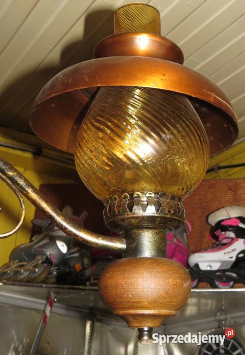Lampa miedziano drewniana klosze kule inny kolor podkarpackie Nowy Żmigród