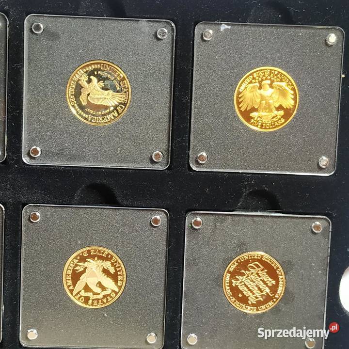 kompletna kolekcja 12 złotych monet pamiątkowych Piła
