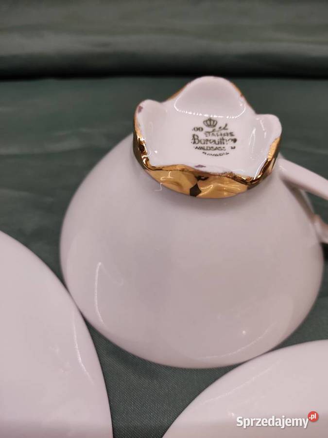 Filiżanka ze spodkiem i talerzykiem porcelana Głuchołazy