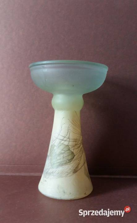 Retro Dekoracyjny Wazon Szkło Szronione Gdańsk