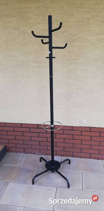 Wieszak czarny metalowy wolnostojący przedpokój Garwolin
