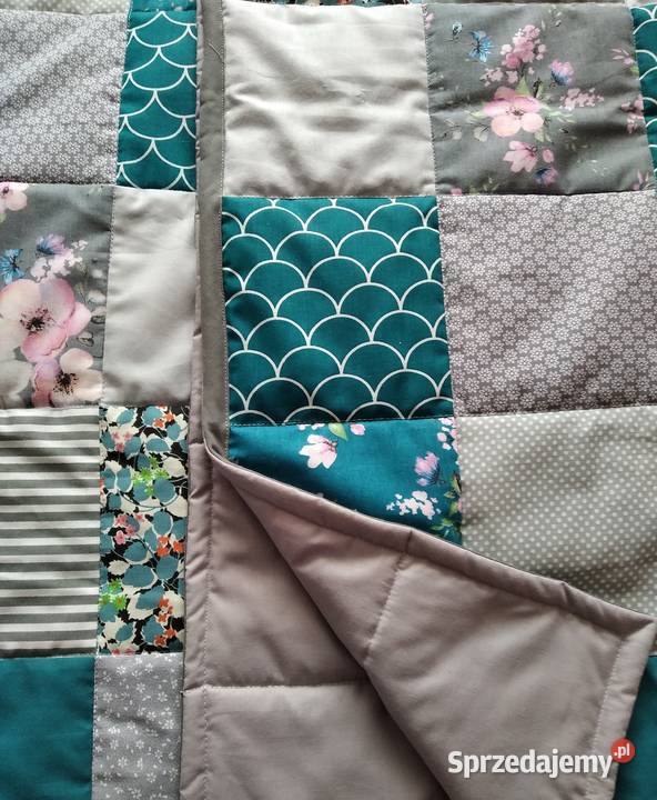 Narzuta patchwork 145205 Szmaragdowy Kwiat odcienie szarości warmińsko-mazurskie Olsztyn