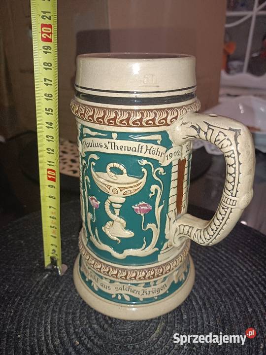 Piękny ceramiczny stary kufel aptekarski z Pozostałe Kępno