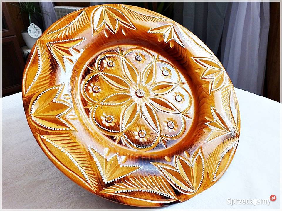 Dekoracyjny Talerz drewniany 32 na ścianę